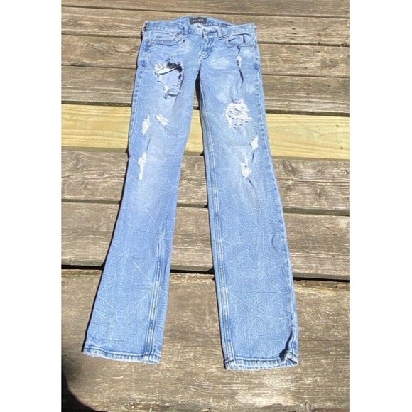 Pacsun Skinny Jeans Jegging Distressed Ripped Women Sz 30/32 Stretch Grunge Y2K - Picture 1 of 16